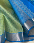 Icy Green Pure Zari Mulberry Silk Kanjivaram Saree