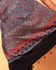Rec Modal Silk Ajrakh Saree