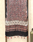 Ajrakh Beige Silk Stole