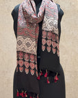 Brown Ajrakh Modal Silk Stole