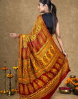 Hand Block Printed Modal Silk Bagh Saree