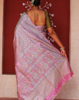 Daisy Pink Banarasi Jamawar Tanchoi Silk Saree
