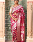 Magenta Banarasi Katan Silk Saree