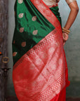 Holy Green Banarasi Katan Silk Saree