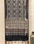 Black Ajrakh Modal Silk Stole