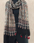 Ajrakh Modal Silk Stole