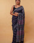 Dabu Print Chanderi Silk Saree