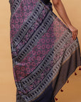Blue Chanderi Silk Saree