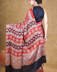 Ajrakh Modal Silk Saree