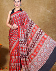 Ajrakh Silk Saree