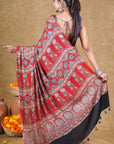 Red Ajrakh Saree