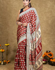 Bagh Hand Block Printed Modal Silk Saree