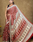Hand Block Printed Modal Silk Bagh Saree