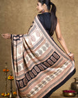 Black Bagh Hand Block Printed Modal Silk Saree