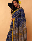 Dabu Print Chanderi Silk Saree