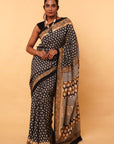 Dabu mul cotton silk saree
