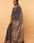 Dabu hand block print saree