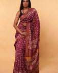 Dabu Hand Block Print Chanderi Silk Saree