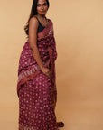 Magenta Chanderi Silk Saree