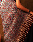 Red Ajrakh Saree