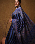Ajrakh Modal Silk Saree