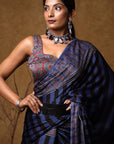 Ajrakh Modal Silk Saree