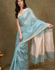 Blue Ghicha Pallu Maheshwari Silk Saree
