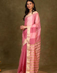 Petal Zari Border Maheshwari Silk Saree