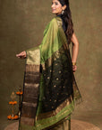 Black Maheshwari Silk Saree