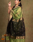 Black Maheshwari Cotton Silk Saree