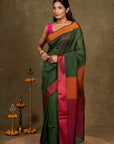 Rustic Resham Border Maheshwari Silk Saree