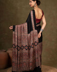 Black Ajrakh Modal Silk Saree