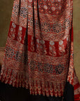 Maroon Starry Minkundi Ajrakh Modal Silk Saree