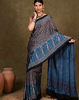 Ajrakh Modal Silk Saree