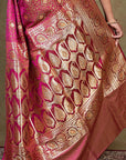 Magenta Banarasi Silk Jamewar Tanchoi Saree