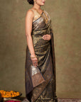 Black Tanchoi Banarasi Silk Saree