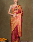 Magenta Jamewar Tanchoi Banarasi Silk Saree