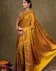 Mustard Tanchoi Banarasi Silk Saree