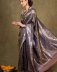 Midnight Vine Jamewar Tanchoi Banarasi Silk Saree
