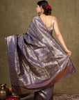 Midnight Vine Jamewar Tanchoi Banarasi Silk Saree