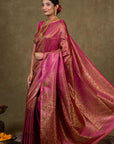 Magenta Banarasi Silk Saree