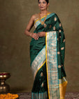 Green Banarasi Katan Silk Saree