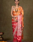 Tangerine Blush Banarasi Silk Saree