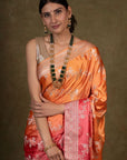 Tangerine Blush Banarasi Silk Saree