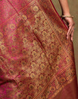 Magenta Banarasi Silk Saree