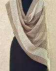 Beige Faux Pashmina Jacquard Stole