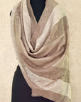 Beige Faux Pashmina Jacquard Stole