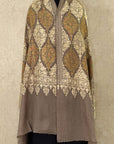 Brown Embroidered Pashmina Shawl