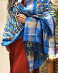 Blue Ikat Pure Silk Handloom Dupatta