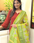 Ikat Pure Silk Handwoven Dupatta with Tassels